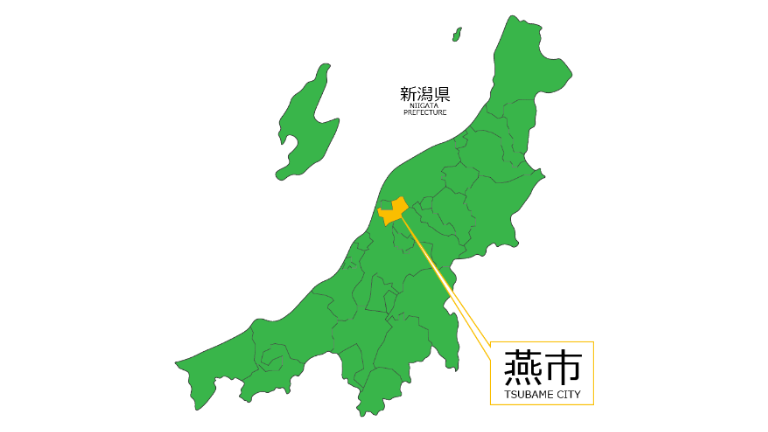 新潟県燕市の位置を示す地図