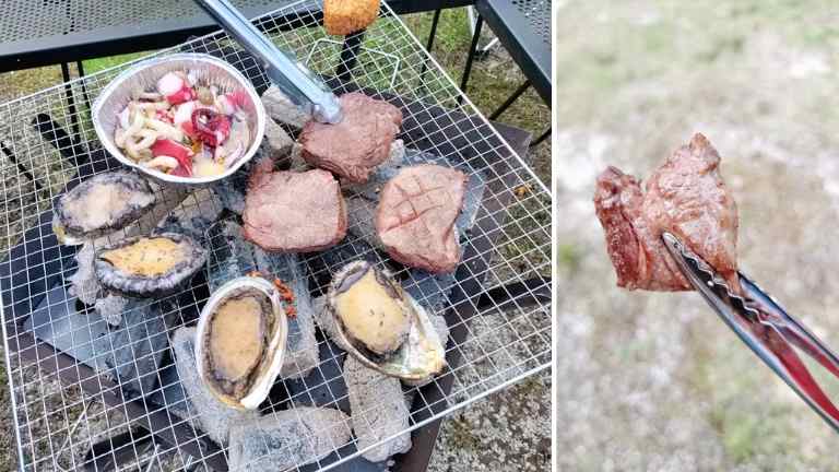 夕食のBBQの様子