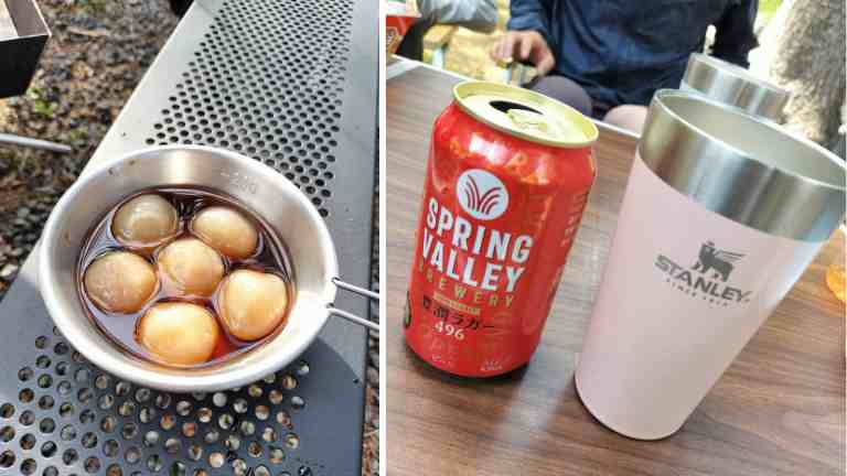 ビールと玉こんにゃく