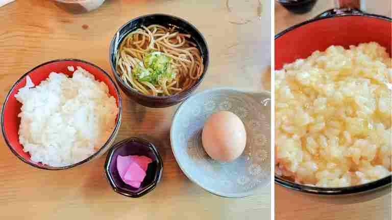 蕎麦とたまごかけごはんのセット