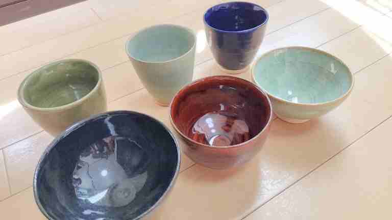 完成したお茶碗と湯飲み